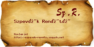 Szpevák Renátó névjegykártya