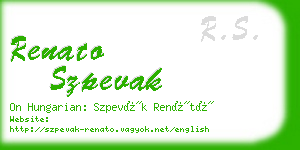 renato szpevak business card